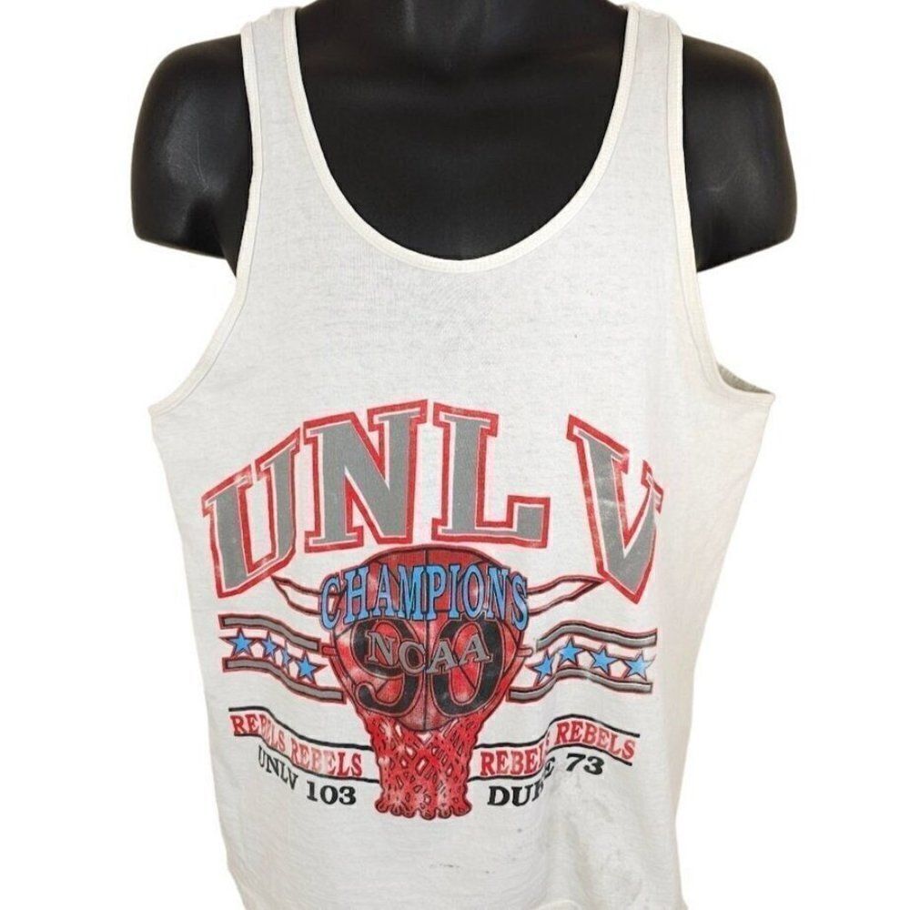 UNLV Runnin Rebels Tank Top Mens Size Medium Vintage 90s 1990 Champions NCAA Uni